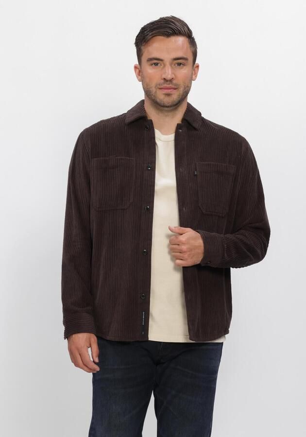 Butcher of Blue regular fit overshirt met corduroy details topaz brown