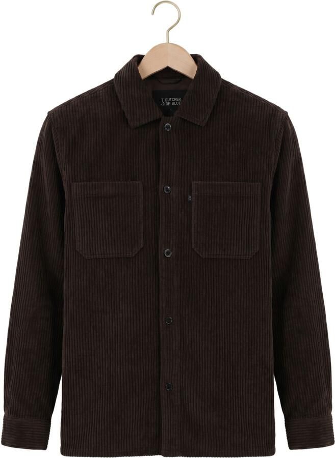 Butcher of Blue regular fit overshirt met corduroy details topaz brown - Foto 2