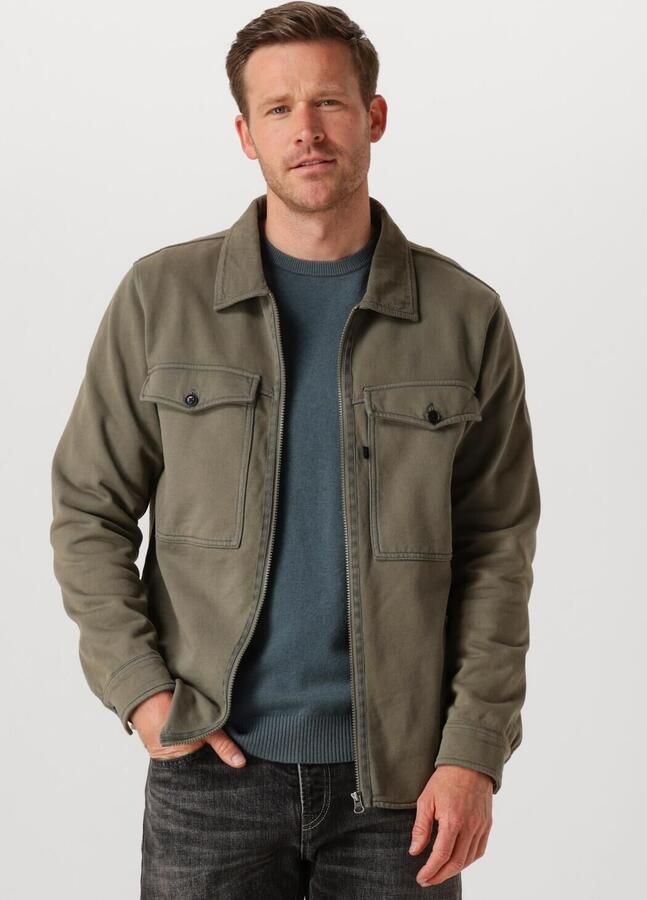 BUTCHER OF BLUE Heren Overshirts Perry Zip Overshirt Olijf - Foto 4