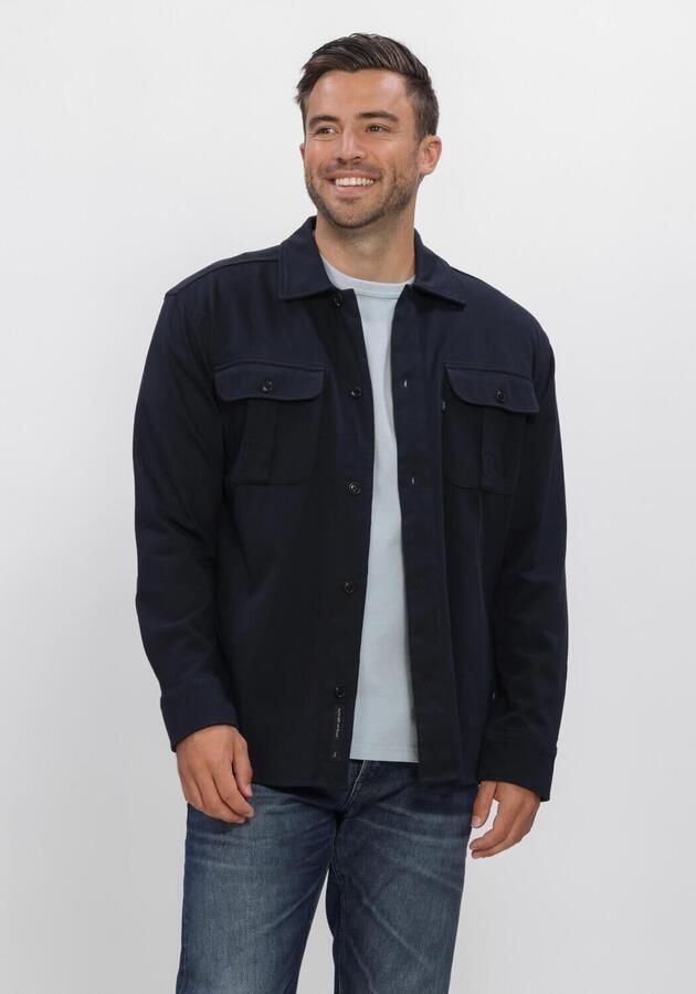 BUTCHER OF BLUE Heren Overshirts Phil Peached Jersey Overshirt Donkerblauw