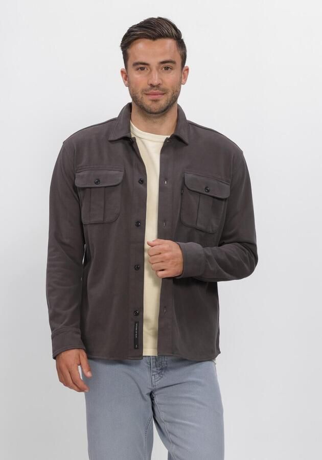 BUTCHER OF BLUE Heren Overshirts Phil Peached Jersey Overshirt Donkergrijs