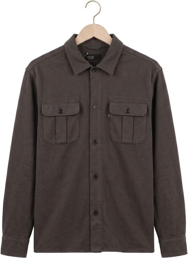 BUTCHER OF BLUE Heren Overshirts Phil Peached Jersey Overshirt Donkergrijs - Foto 2