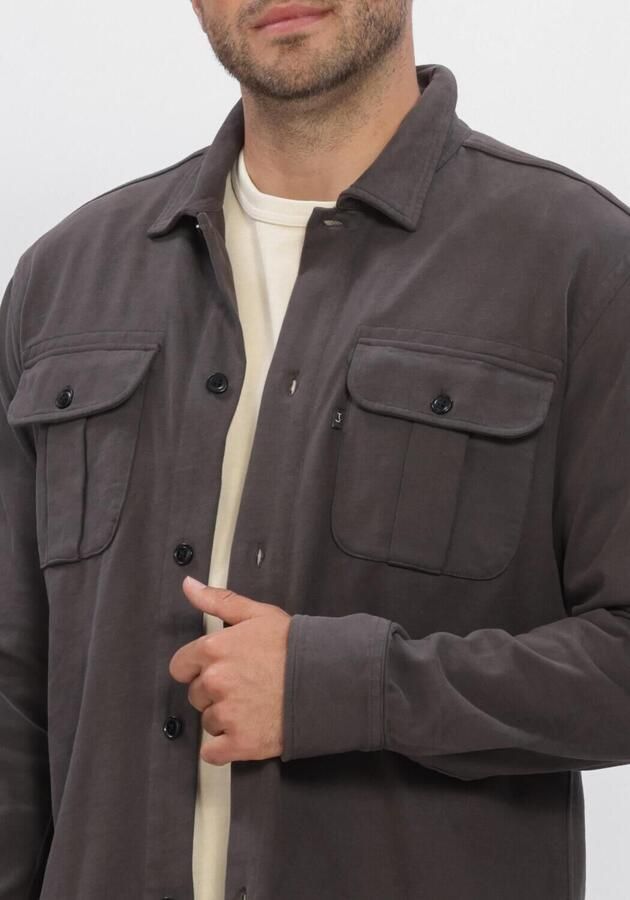 BUTCHER OF BLUE Heren Overshirts Phil Peached Jersey Overshirt Donkergrijs - Foto 4