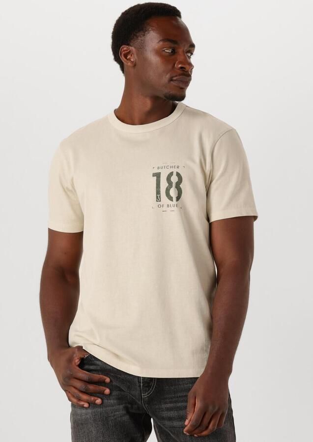 BUTCHER OF BLUE Heren Polo's & T-shirts Army 18 Stencil Tee Beige - Foto 4