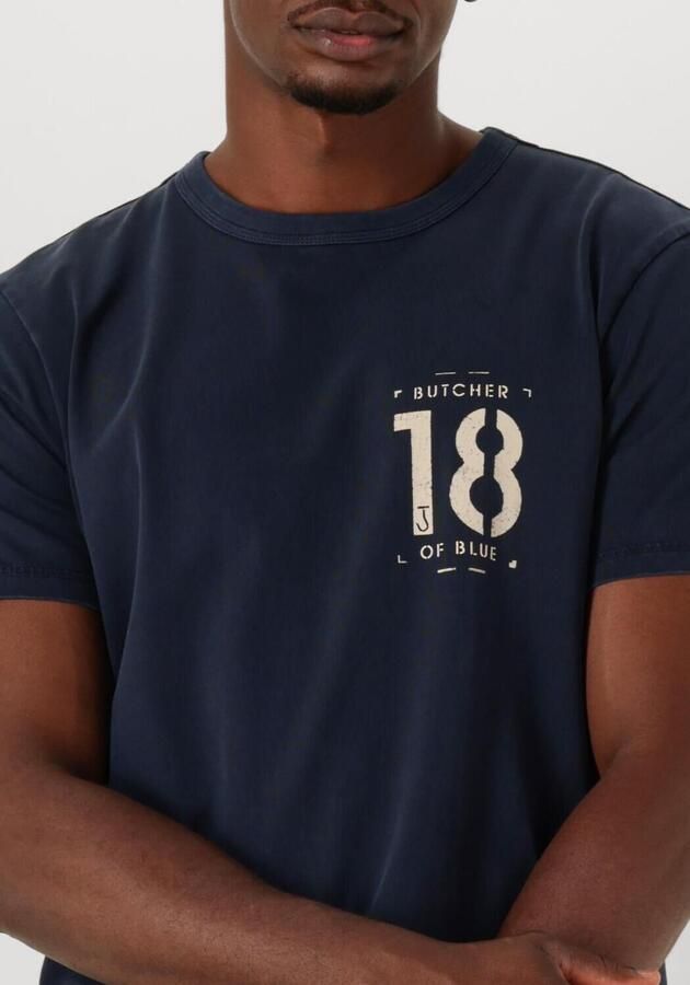 BUTCHER OF BLUE Heren Polo's & T-shirts Army 18 Stencil Tee Donkerblauw - Foto 2