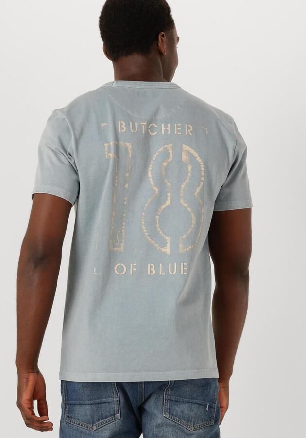 BUTCHER OF BLUE Heren Polo's & T-shirts Army 18 Stencil Tee Lichtblauw - Foto 2