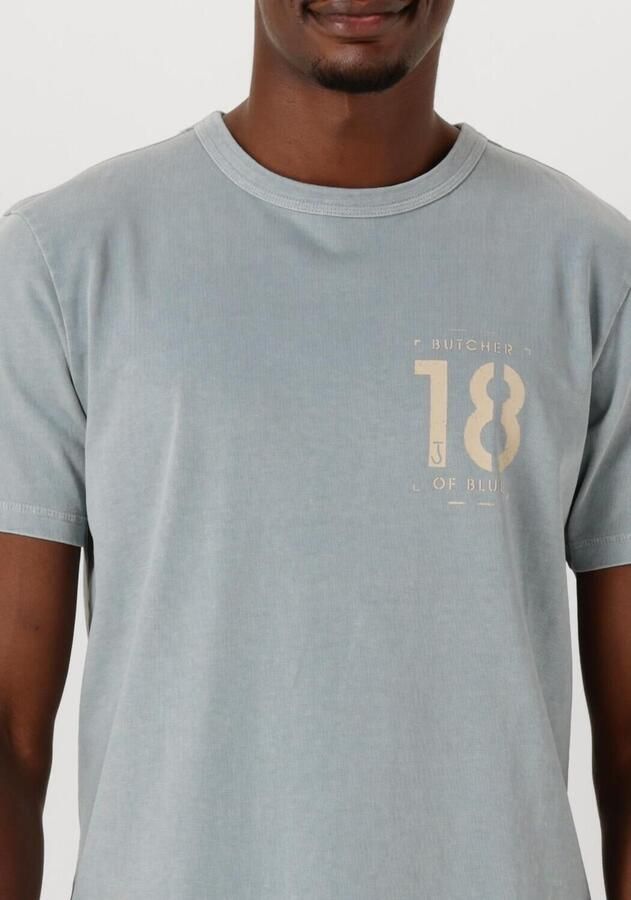 BUTCHER OF BLUE Heren Polo's & T-shirts Army 18 Stencil Tee Lichtblauw