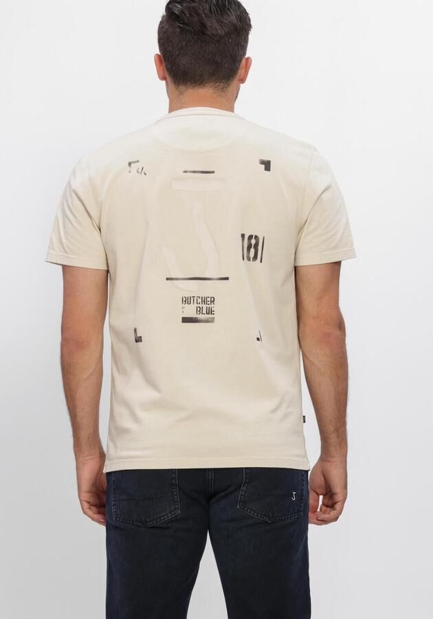 BUTCHER OF BLUE Heren Polo's & T-shirts Army Brush Tee Beige - Foto 4
