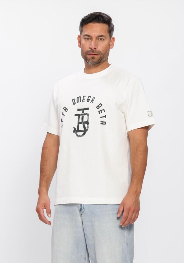 BUTCHER OF BLUE Heren Polo's & T-shirts Army Loose Logo Tee Gebroken Wit