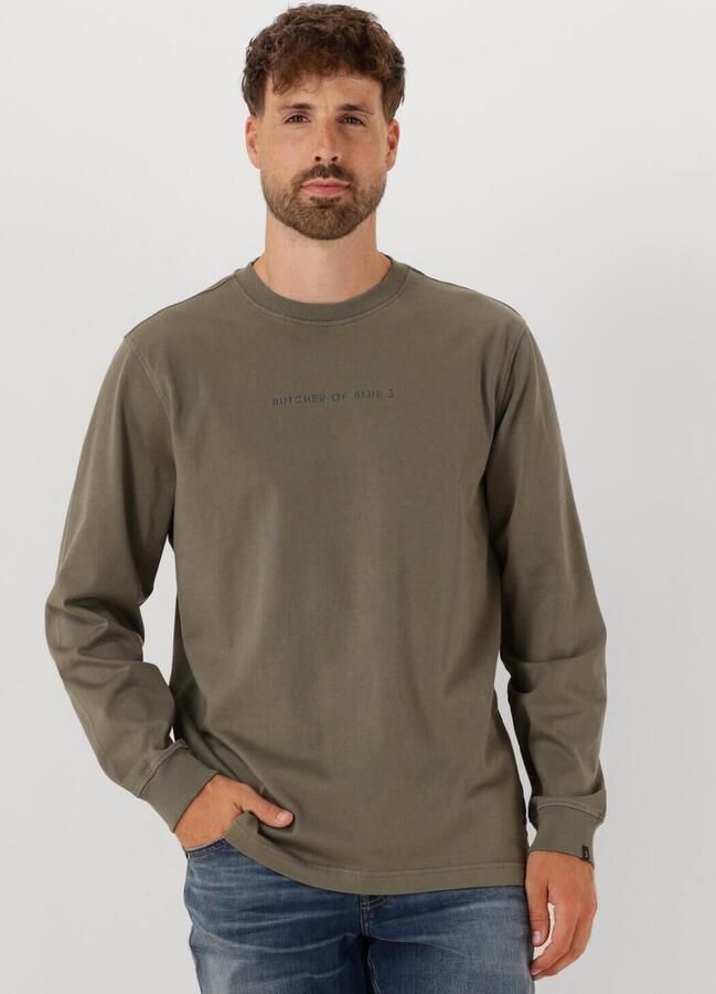BUTCHER OF BLUE Heren Polo's & T-shirts Army Qcc Loose Tee Ls Olijf - Foto 4