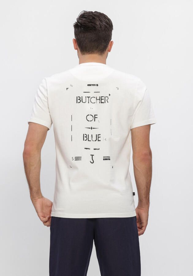 BUTCHER OF BLUE Heren Polo's & T-shirts Army Stencil Tee Gebroken Wit