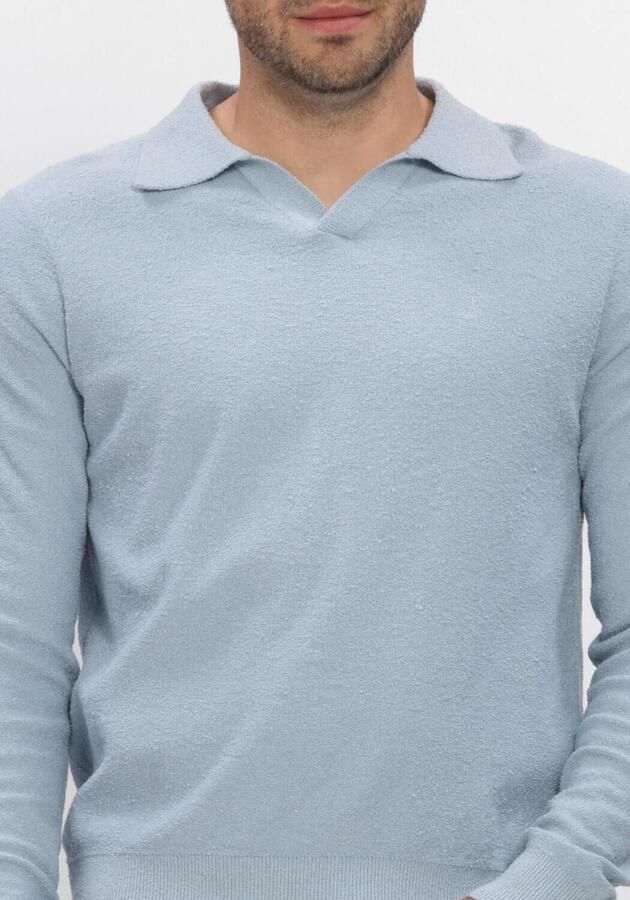 BUTCHER OF BLUE Heren Polo's & T-shirts Boucle Knit Polo Ls Lichtblauw - Foto 3