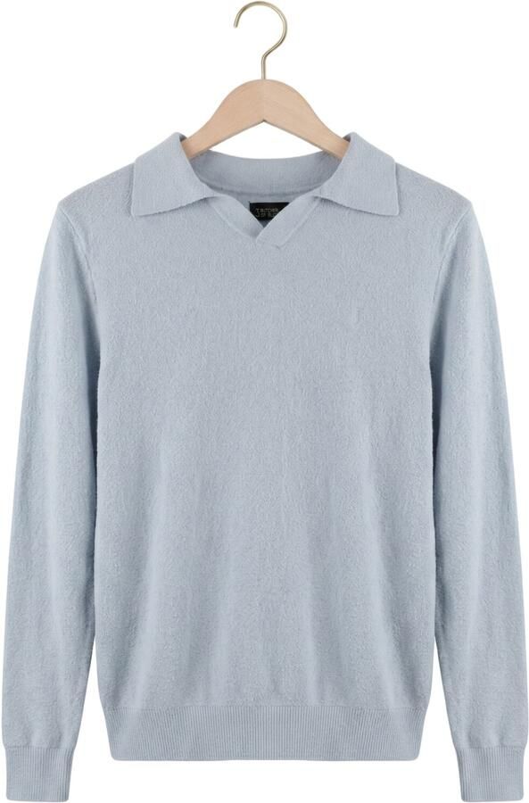 BUTCHER OF BLUE Heren Polo's & T-shirts Boucle Knit Polo Ls Lichtblauw - Foto 4