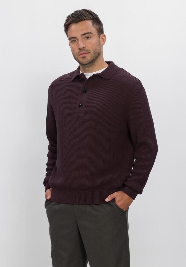 BUTCHER OF BLUE Heren Polo's & T-shirts Galway Polo Ls Bordeaux
