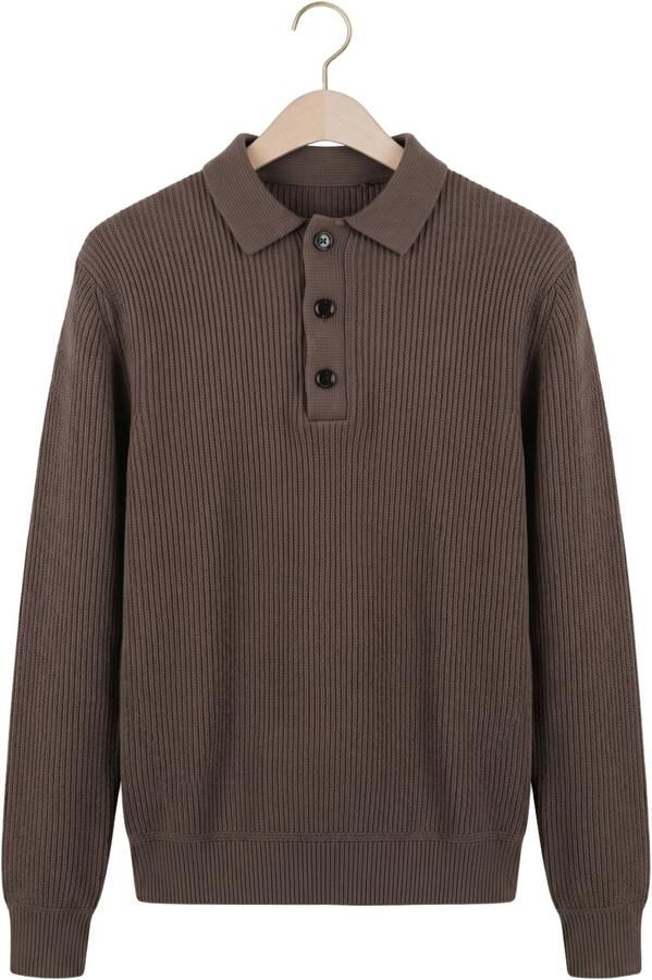 BUTCHER OF BLUE Heren Polo's & T-shirts Galway Polo Ls Bruin - Foto 4