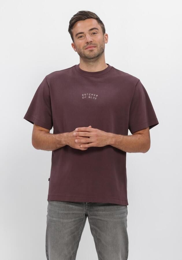 BUTCHER OF BLUE Heren Polo's & T-shirts Mercer Layer Loose Tee Bordeaux