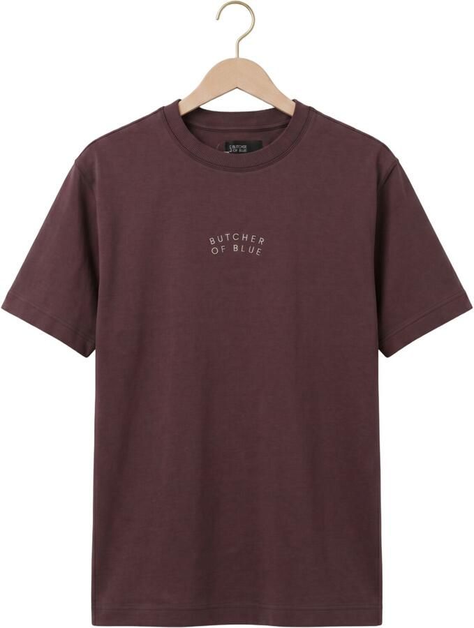 BUTCHER OF BLUE Heren Polo's & T-shirts Mercer Layer Loose Tee Bordeaux - Foto 2