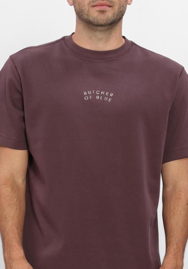 BUTCHER OF BLUE Heren Polo's & T-shirts Mercer Layer Loose Tee Bordeaux - Foto 4