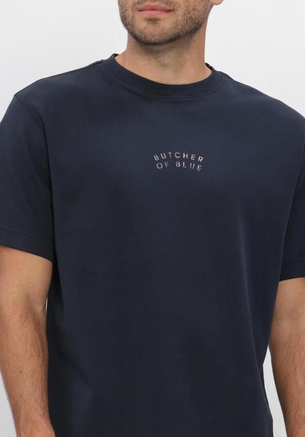 BUTCHER OF BLUE Heren Polo's & T-shirts Mercer Layer Loose Tee Donkerblauw - Foto 4