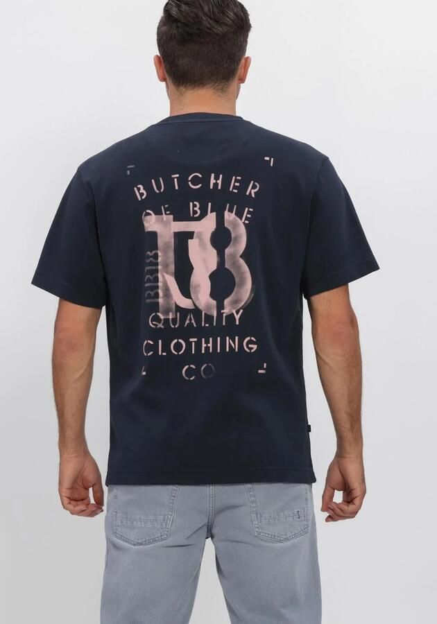 BUTCHER OF BLUE Heren Polo's & T-shirts Mercer Layer Loose Tee Donkerblauw - Foto 3