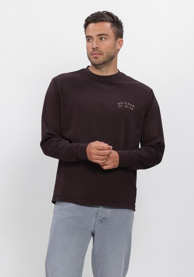 Butcher of Blue relaxed fit longsleeve met backprint en logo topaz bruin