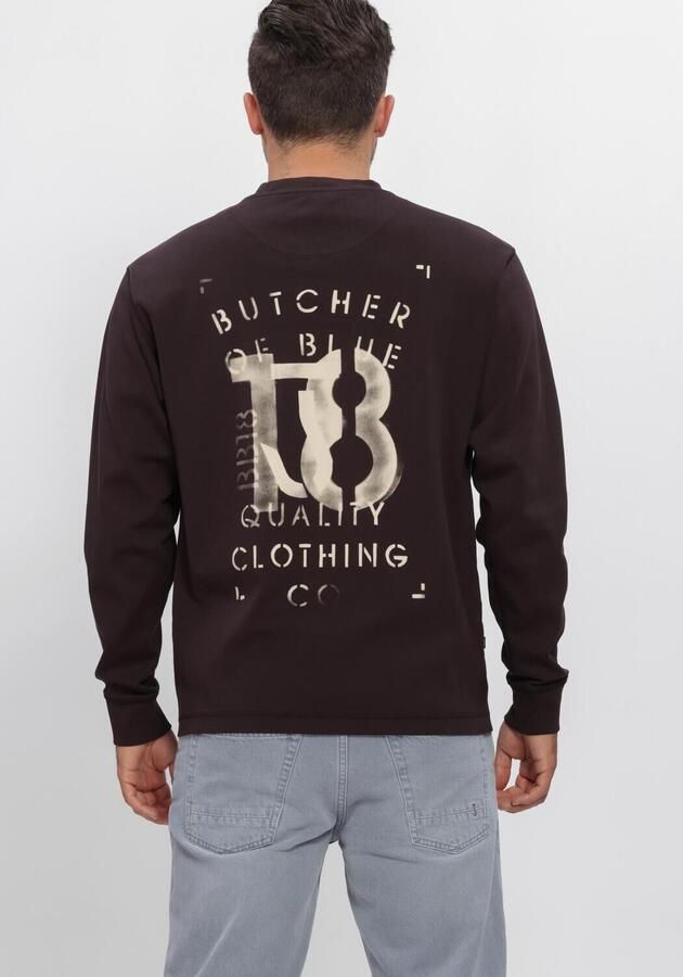 Butcher of Blue relaxed fit longsleeve met backprint en logo topaz bruin - Foto 3