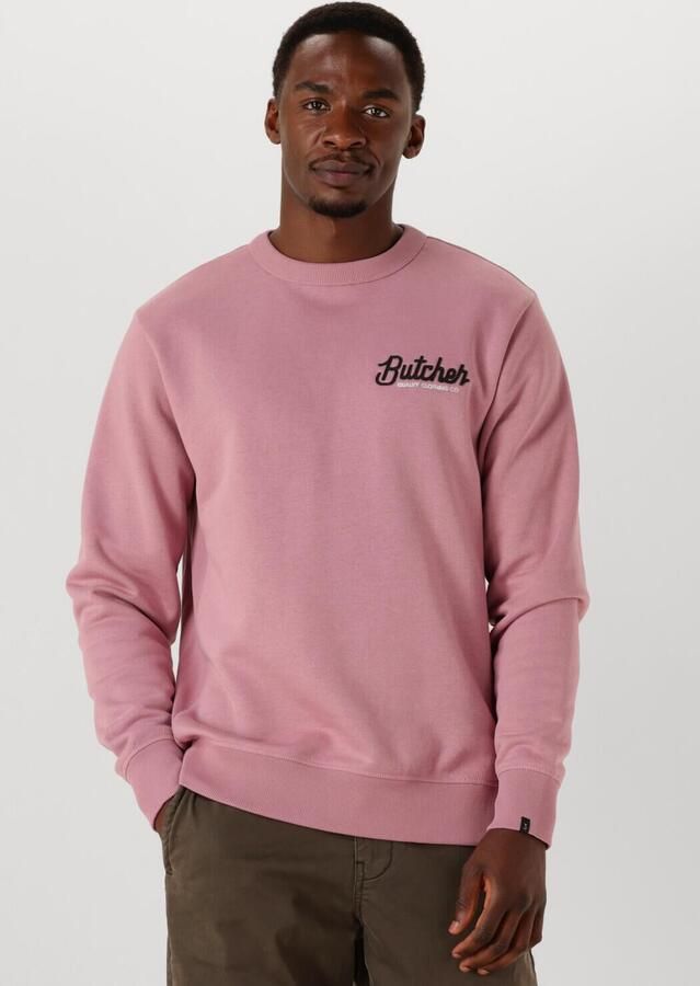 BUTCHER OF BLUE Heren Truien & Vesten Army Butcher Crew Roze - Foto 4