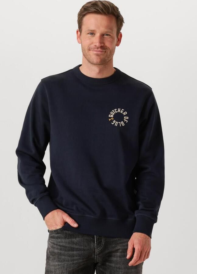 BUTCHER OF BLUE Heren Truien & Vesten Army Circle Crew Donkerblauw - Foto 4