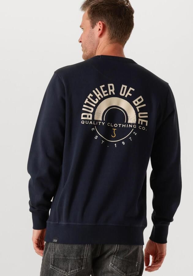 BUTCHER OF BLUE Heren Truien & Vesten Army Circle Crew Donkerblauw - Foto 2