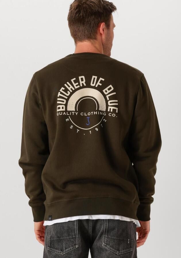 BUTCHER OF BLUE Heren Truien & Vesten Army Circle Crew Donkergroen - Foto 2