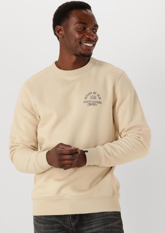 BUTCHER OF BLUE Heren Truien & Vesten Army Frat Crew Beige - Foto 4