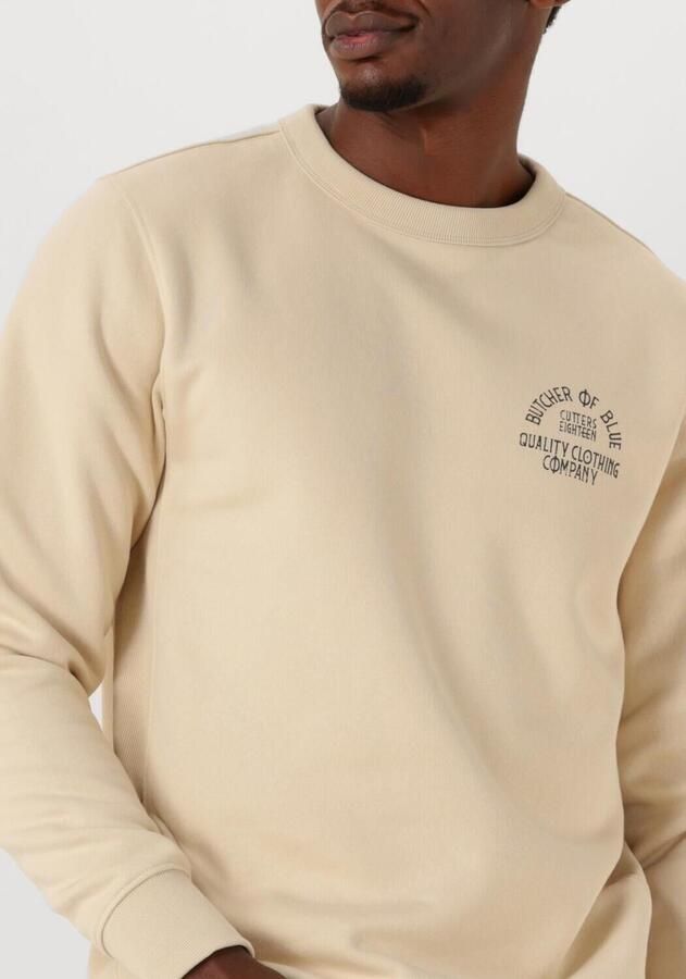 BUTCHER OF BLUE Heren Truien & Vesten Army Frat Crew Beige