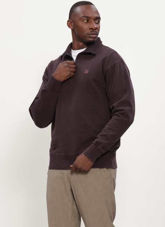 BUTCHER OF BLUE Heren Truien & Vesten Army Sweat Half Zip Bordeaux