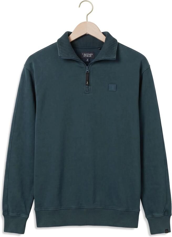 BUTCHER OF BLUE Heren Truien & Vesten Army Sweat Half Zip Groen - Foto 2