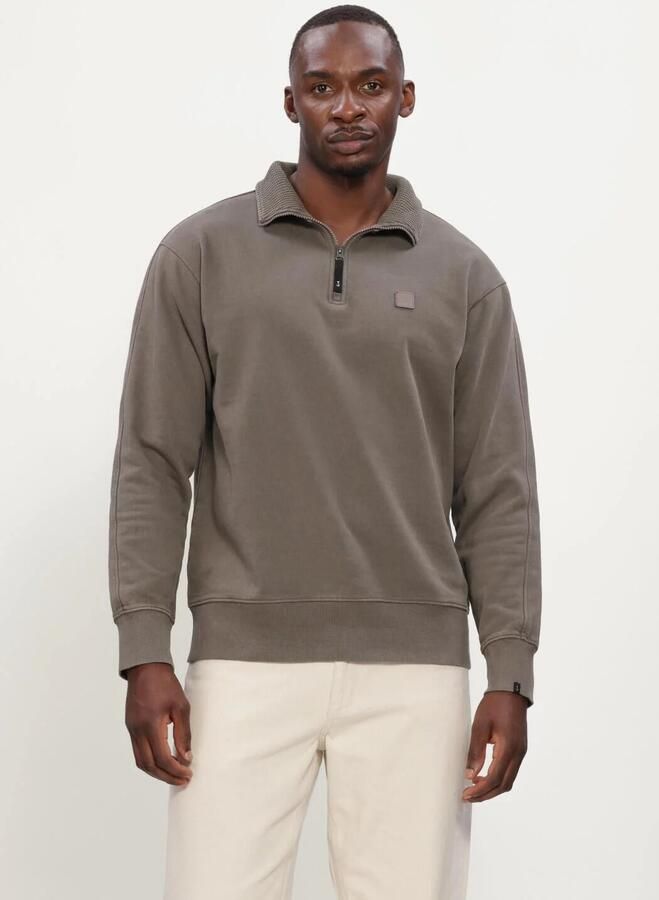 BUTCHER OF BLUE Heren Truien & Vesten Army Sweat Half Zip Taupe