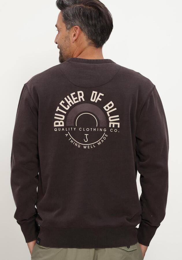 BUTCHER OF BLUE Heren Truien & Vesten Circle Crew Bruin - Foto 4