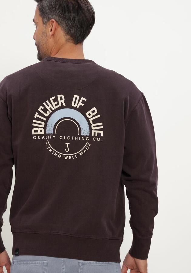 BUTCHER OF BLUE Heren Truien & Vesten Circle Crew Bruin - Foto 3