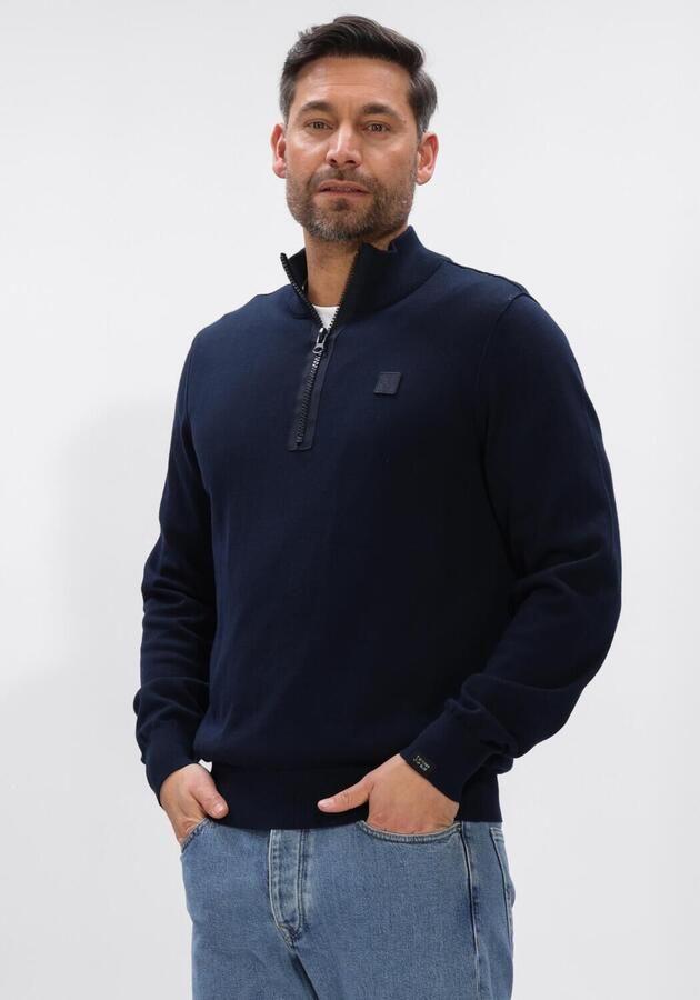BUTCHER OF BLUE Heren Truien & Vesten Clifden Co Half Zip Donkerblauw