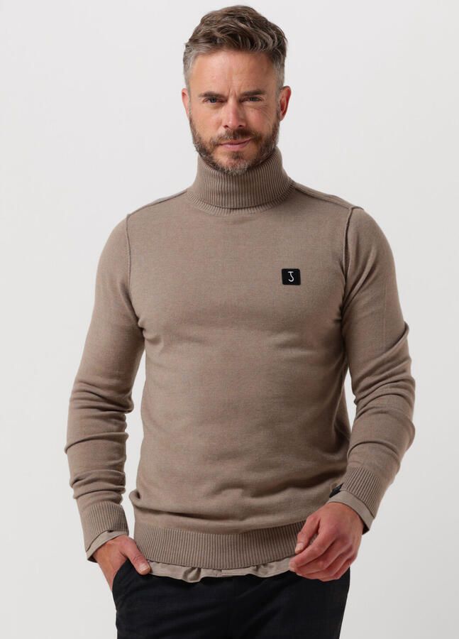 Butcher of Blue fijngebreide coltrui Clifden met wol en logo casablanca beige - Foto 4