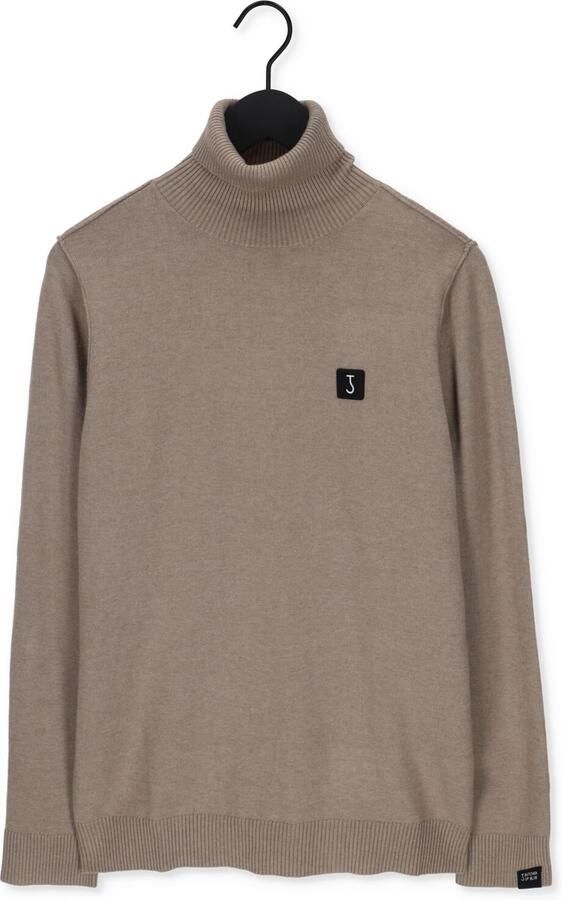 Butcher of Blue fijngebreide coltrui Clifden met wol en logo casablanca beige - Foto 3