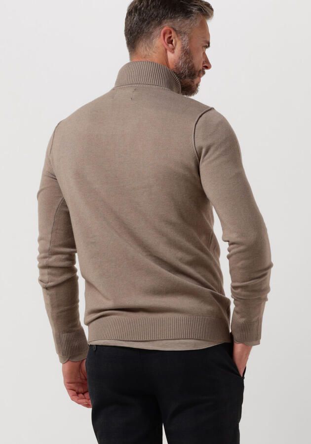 Butcher of Blue fijngebreide coltrui Clifden met wol en logo casablanca beige