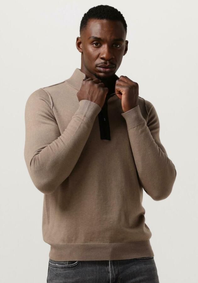 Butcher of Blue fijngebreide trui Clifden met wol en logo Casablanca Beige - Foto 4