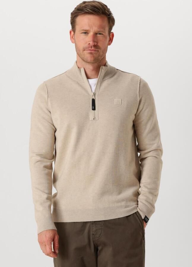 BUTCHER OF BLUE Heren Truien & Vesten Clifden Halfzip Beige - Foto 4