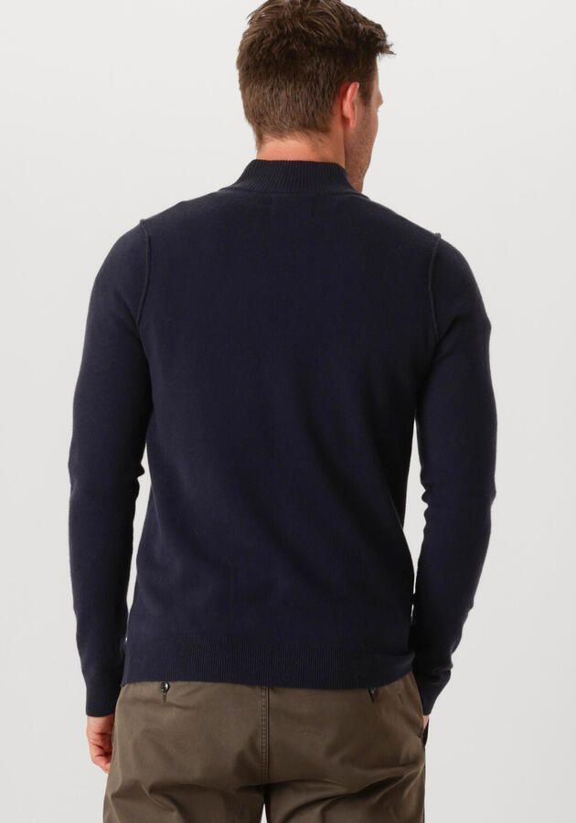 Butcher of Blue fijngebreide trui Clifden met wol en logo Alaska Blue