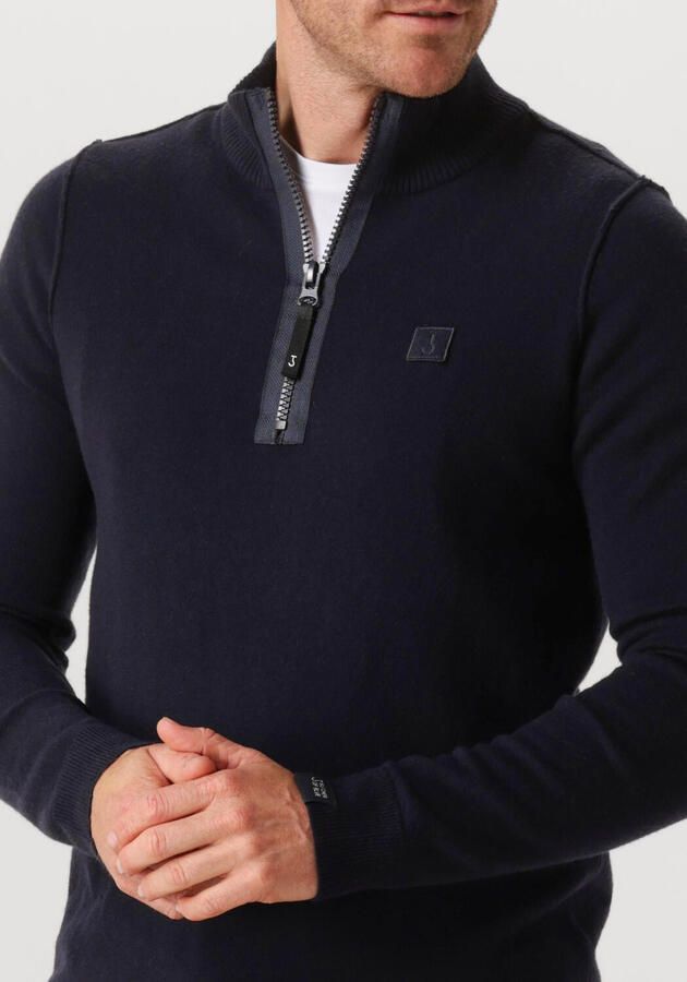 Butcher of Blue fijngebreide trui Clifden met wol en logo Alaska Blue - Foto 2