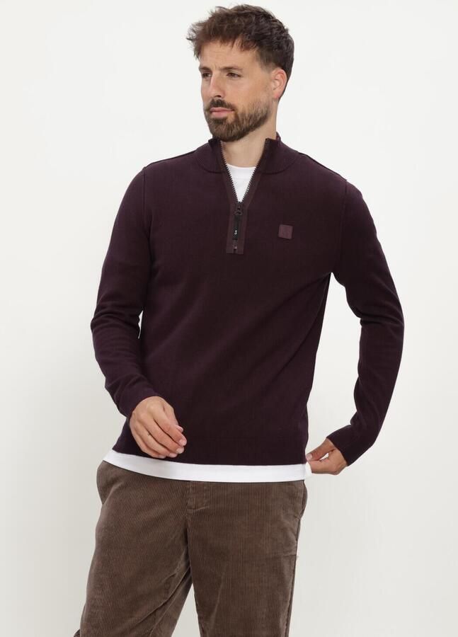BUTCHER OF BLUE Heren Truien & Vesten Clifden Halfzip Bordeaux