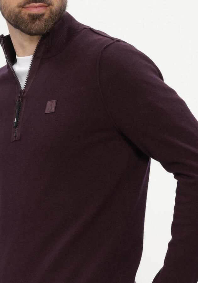 BUTCHER OF BLUE Heren Truien & Vesten Clifden Halfzip Bordeaux - Foto 3