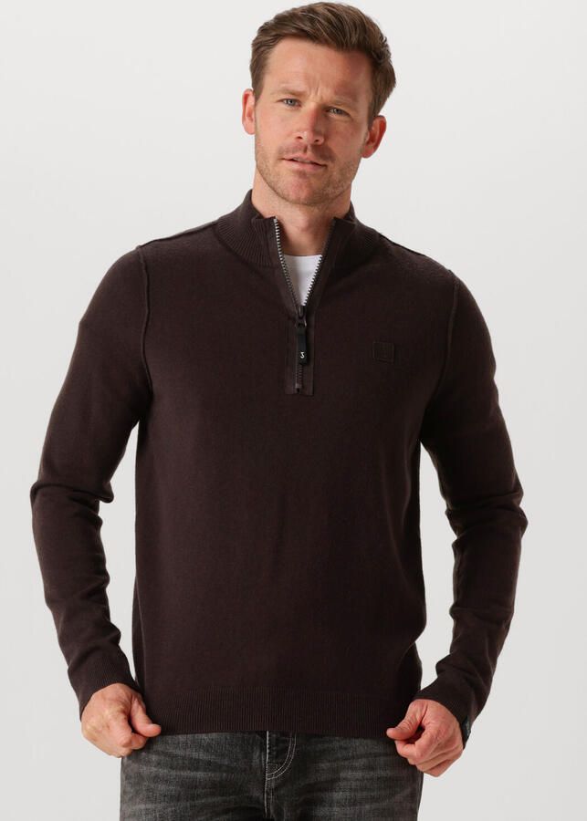 BUTCHER OF BLUE Heren Truien & Vesten Clifden Halfzip Bruin - Foto 4