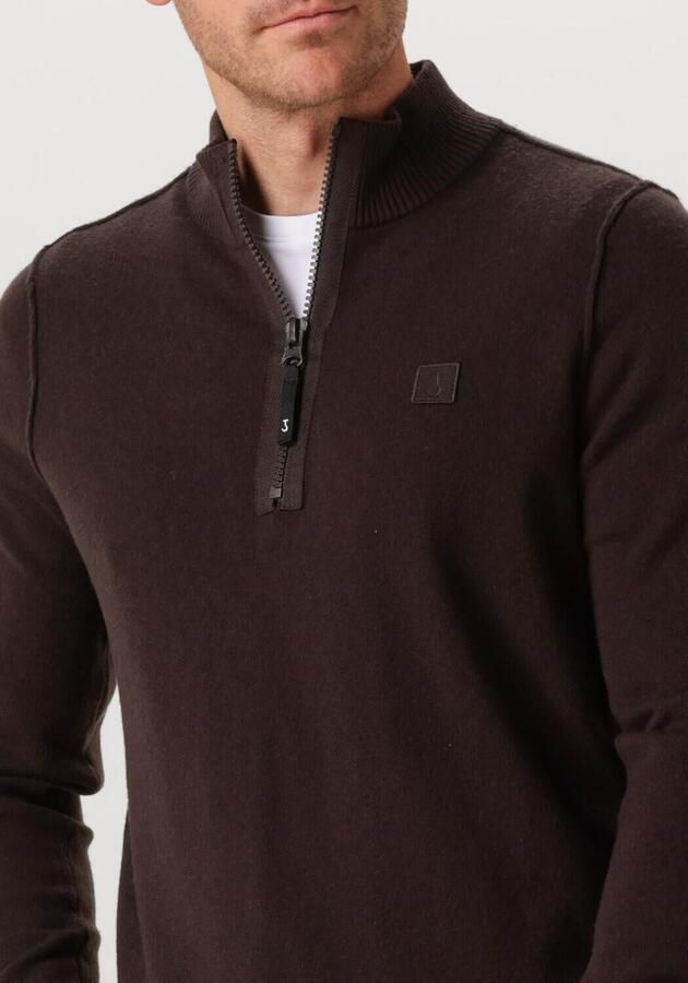 BUTCHER OF BLUE Heren Truien & Vesten Clifden Halfzip Bruin - Foto 2