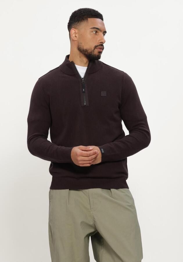 BUTCHER OF BLUE Heren Truien & Vesten Clifden Halfzip Bruin